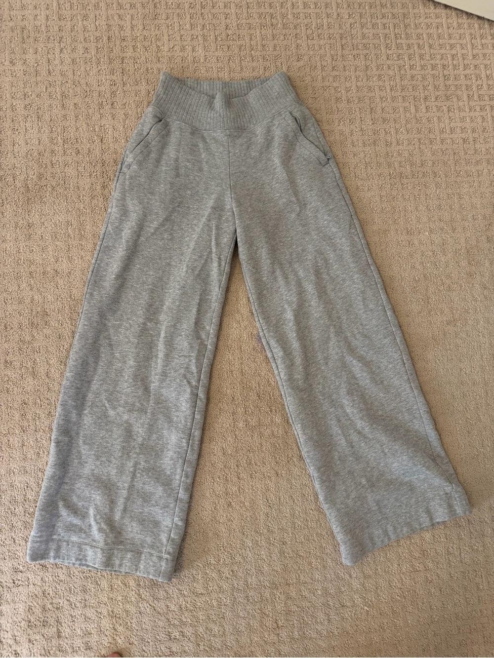 Serenity Wide Leg Sweatpant - Athletic Heather Grey XS